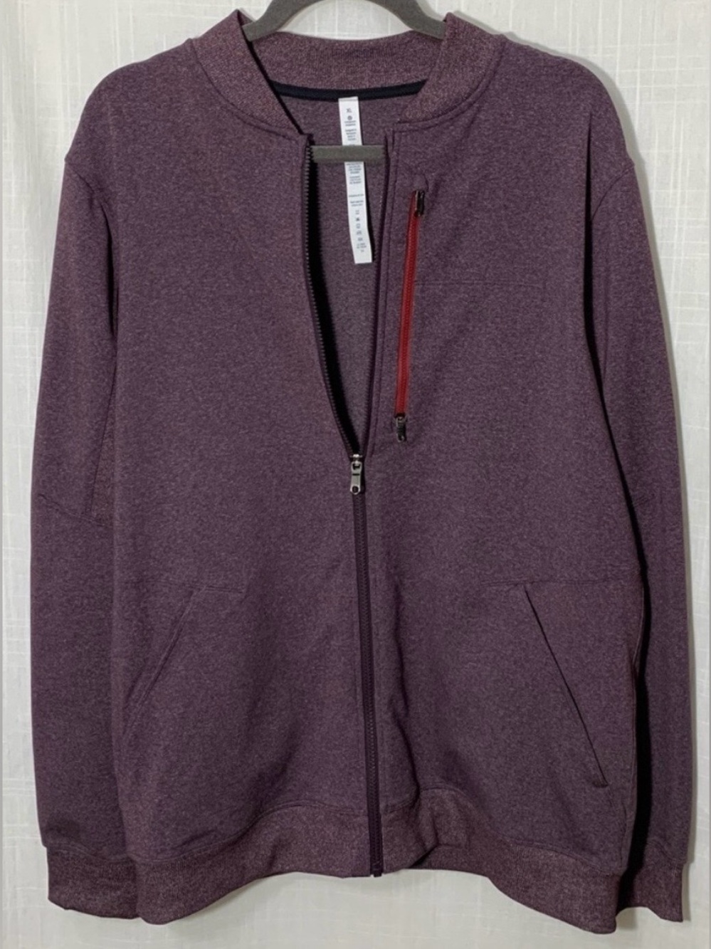 Lululemon Jacket - Six Pack Bomber Jacket, Dark Cherry Heather (XL) - Picture 4 of 8